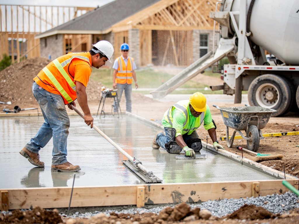 Concrete Plano TX team working on a project