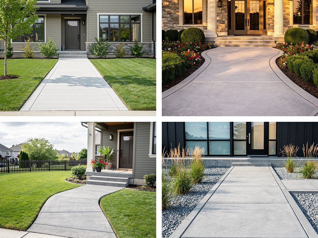 Concrete sidewalk installation in Plano, TX